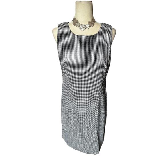 🍁 BUNDLE ONLY 5/$15 - Chadwicks of Boston Houndstooth Black/White Dress - Picture 1 of 6